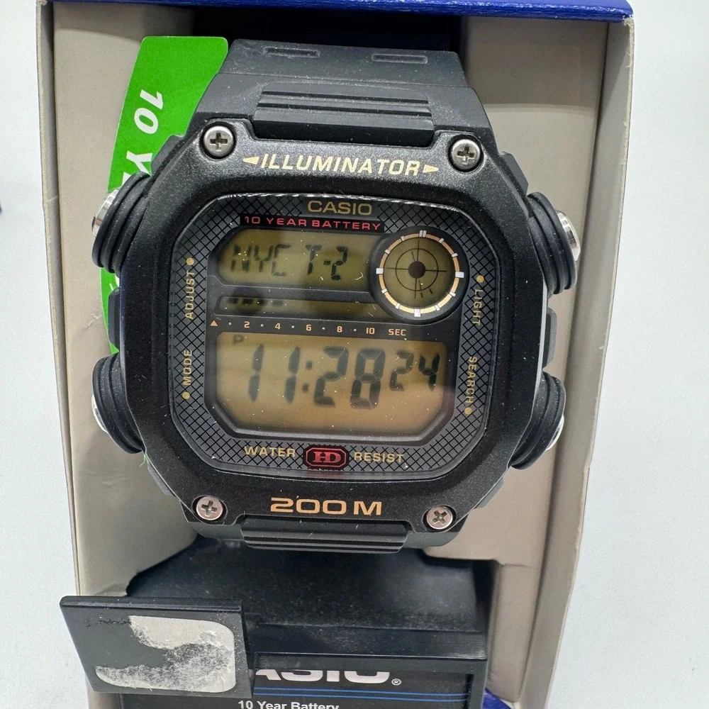 Casio DW-291H-1AV Men's 200M Water Resistant Digital Watch 10 Year Battery Black